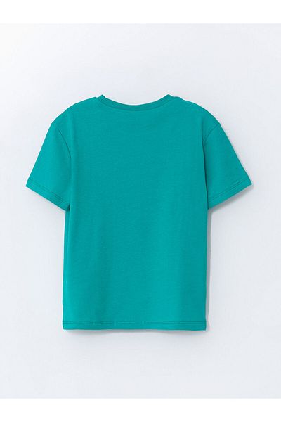 LC Waikiki New Season Crew Neck εμπριμέ χτενισμένο βαμβακερό αγόρι Tisort - S5CE26Z1