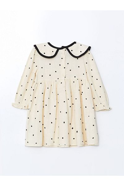 LC Waikiki Lcw Polka Dot Muslin Bow Girl's Dress Fast Fashion