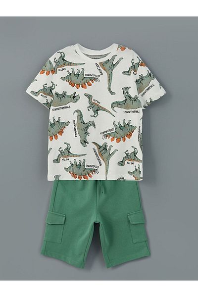LC Waikiki New Season Crew Neck Boys' T-Shirt and Shorts - S5Ka47Z1