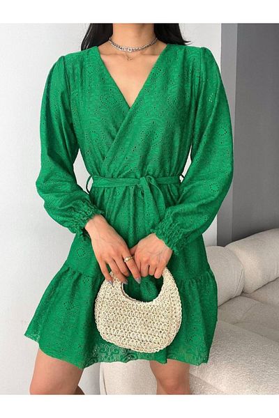 JANES Rochie mini cu dantelă cu rever pentru femei sezon nou