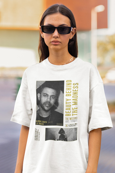 SEVBANO The Weeknd 'Beauty Behind The Madness' unisex majica sa širokim kroje...