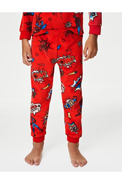 Marks & Spencer Spider-man™ Uzun Kollu Kadife Pijama Takımı (2-7 YAŞ)