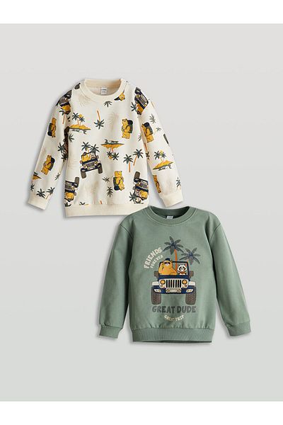 LC Waikiki Crew Neck Printed Boys Sweatshirt 2 Pack