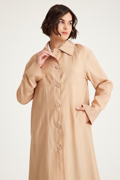 Olcay Plus Size Lightweight CAMEL 6605 - Χαμηλό μπράτσο και χωρίς επένδυση