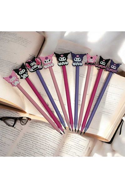 Butik Jibbitz 9 Pieces Fun Pencil Set with Kuromi Emoji