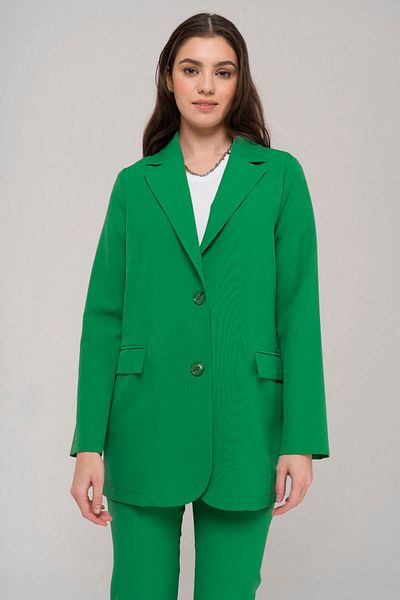 Olcay Mono Collar Relaxed Fit Unlined Blazer Jacket Green 8217