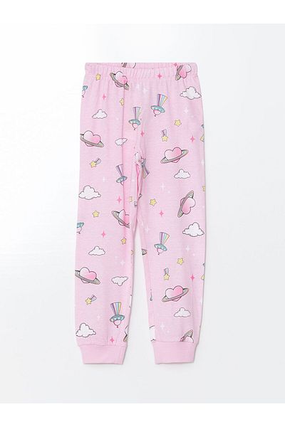 LC Waikiki LCW Kids Pantaloni de pijama pentru fete cu talie elastică