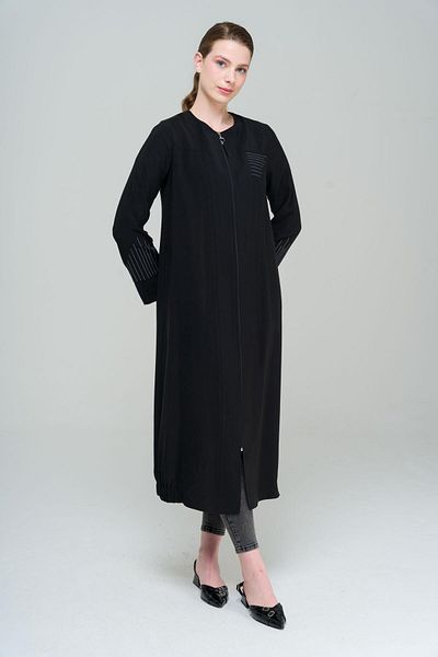 Olcay Fustă cu detaliu broderie cu gâtul turnat Şapcă fără căptuşeală NEGRU 6589