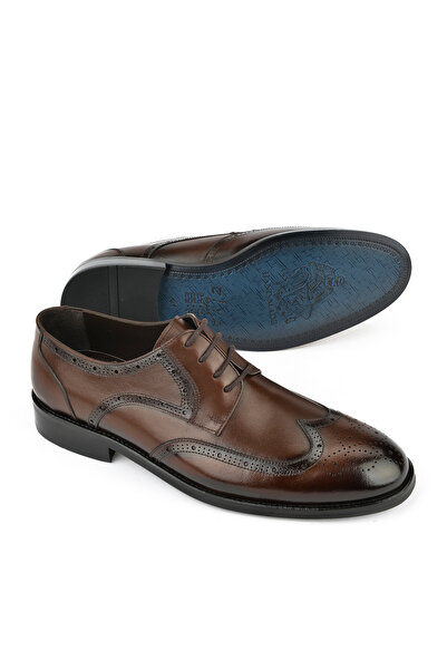 Ziya Men's Genuine Leather Classic Shoes - 1511027 Z409 Coffee