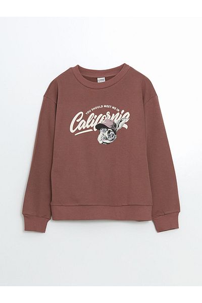 LC Waikiki Lcw Kids Crew Neck California Printed Girls Sweatshirt