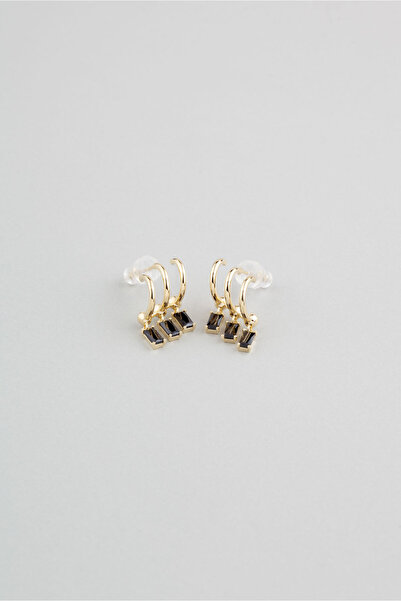 So CHIC... Baget Taşlı 18 Ayar Sarı Altın Kaplama Gümüş Küpe