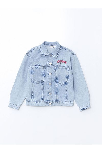 LC Waikiki Lcw Printed Girl's Jean Jacket Fast Fashion