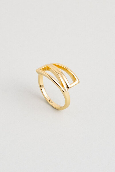 So CHIC... Minimal Tasarım 18 Ayar Sarı Altın Kaplama Gümüş Yüzük