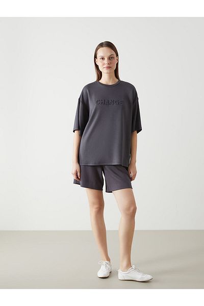 LC Waikiki Lcw Vision Crew Neck Printed Oversize Women's T-Shirt
