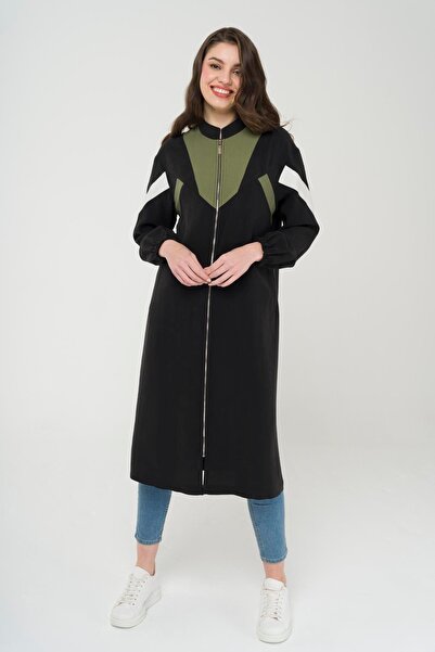 Olcay Garni Detailní zapínání na zip Unlined Cape Black 6471