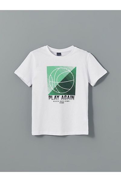 LC Waikiki New Season Crew Neck Printed Boy's T-Shirt - S5H595Z4