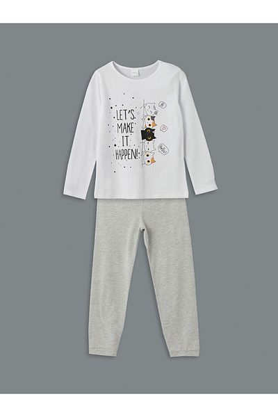 LC Waikiki Set pijamale pentru fete cu gât crew pentru sezon nou - S5J224Z4