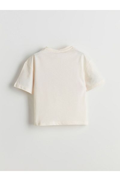LC Waikiki Κοριτσίστικο μπλουζάκι με στάμπα LCW Kids Crew Neck San Francisco