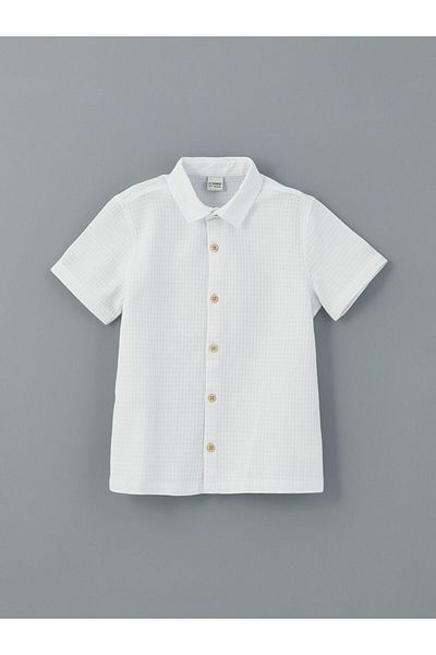 LC Waikiki Short Sleeve Textured Boy's Shirt