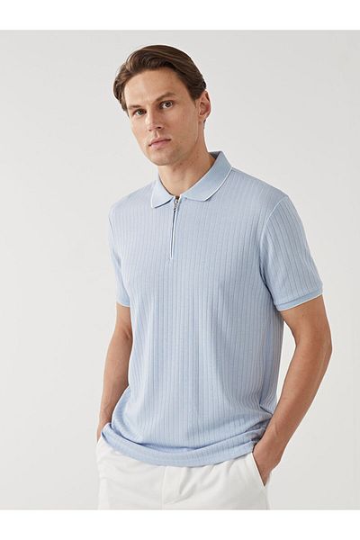 LC Waikiki Tricou pentru bărbați din bumbac pieptănat cu mânecă scurtă cu gât polo