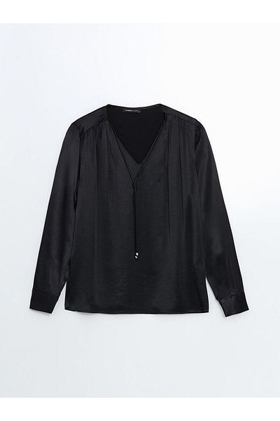 LC Waikiki Lcwaikiki Classic V-Neck Satin Women's Blouse