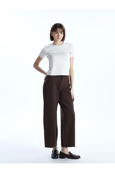 LC Waikiki Γυναικείο μπλουζάκι New Season Crew Neck με στάμπα - S57118Z8