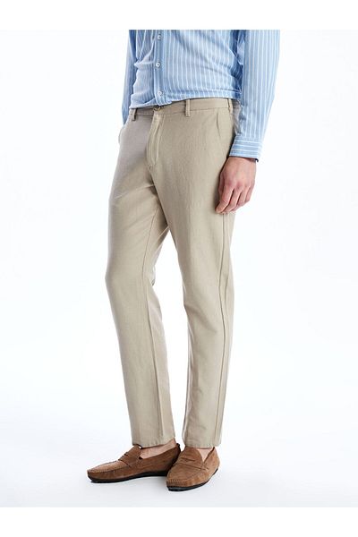 LC Waikiki New Season Standard Fit Linen Mixed Men's Trousers - S5Cu05Z8