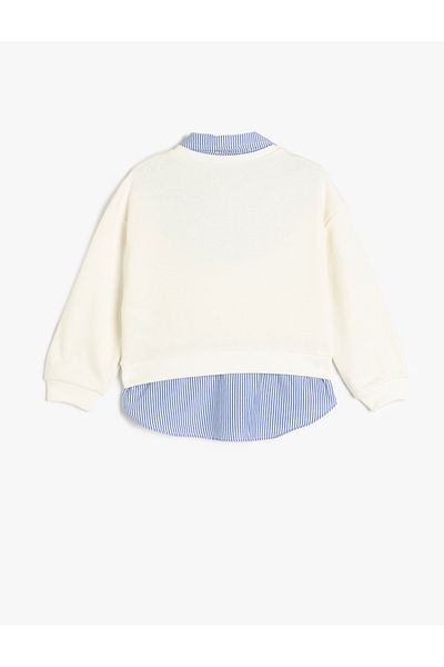 Koton New Season Shirt Detailed Long Sleeve Oversize Sweatshirt
