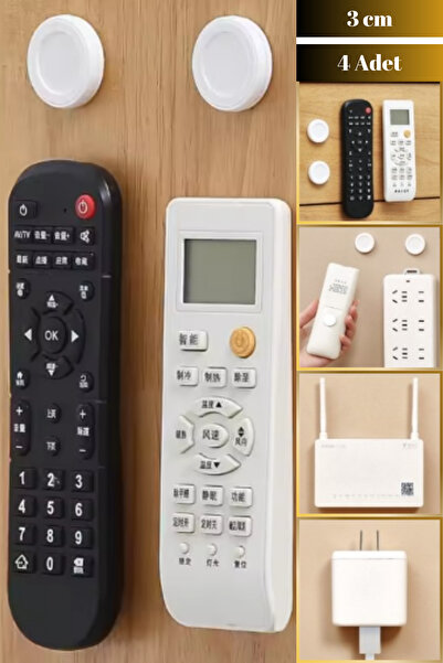 Hane Dostu 4 Adet Kendinden Yapışkanlı Duvara Kolay Monte Manyetik  Mıknatısl...