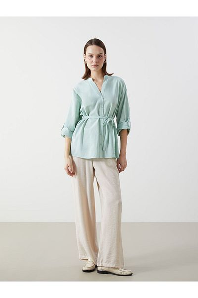 LC Waikiki Lcw Comfort Runaway Collar Oversize Poplin Women's Blouse