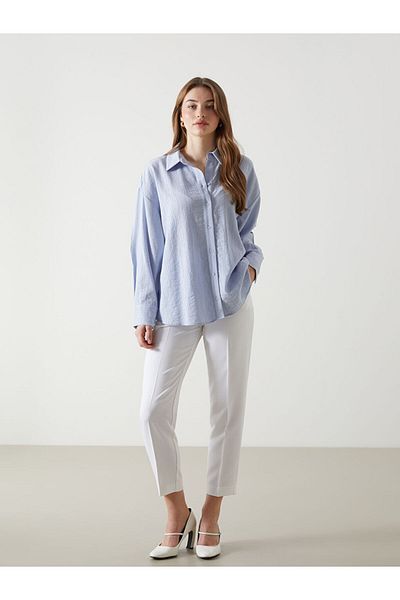 LC Waikiki Νέα σεζόν υφή Oversize γυναικείο πουκάμισο - S5I336Z8