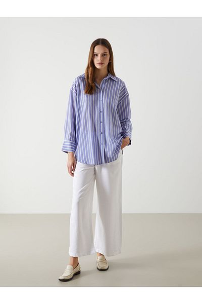 LC Waikiki New Season Striped Oversize Women's Shirt Tunic - S5L970Z8