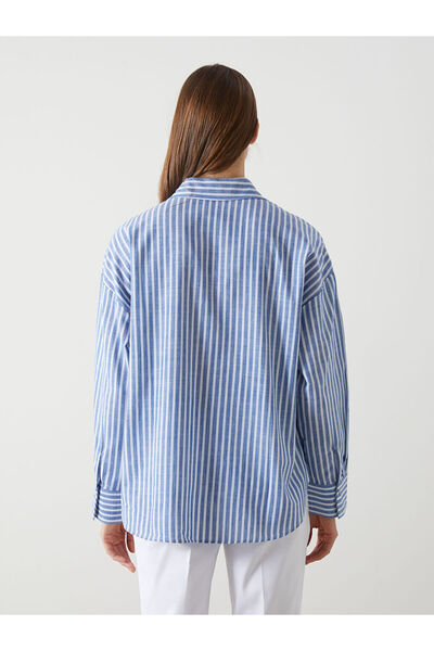 LC Waikiki LCW Vision Çizgili Oversize Kadın Gömlek