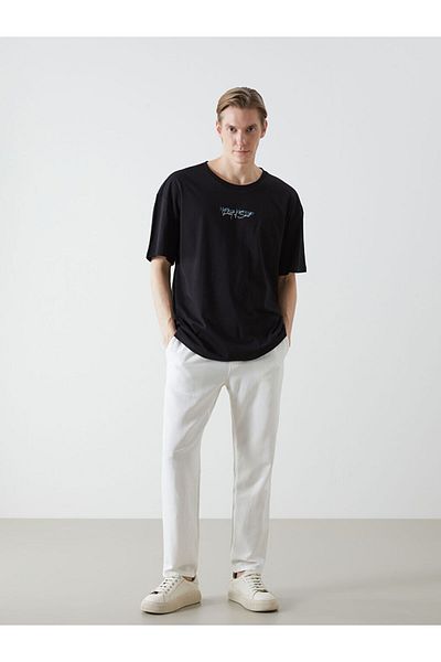 LC Waikiki Νέα σεζόν Crew Neck κοντομάνικο εμπριμέ χτενισμένο βαμβακερό ανδρικό Tisort - S5J280Z8