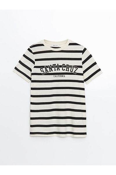 LC Waikiki Γυναικείο μπλουζάκι με στάμπα LCW Vision Crew Neck California