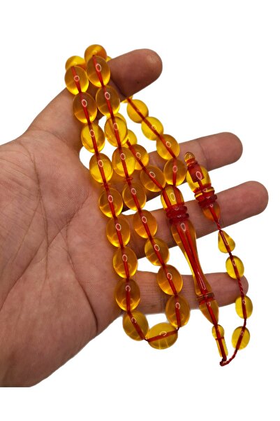 Han Ticarethane Culoare galbenă Mărgele de rugăciune de chihlimbar cu pulbere...