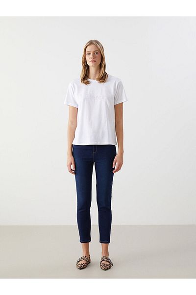 LC Waikiki Tricou de damă LCW Vision Crew Neck cu broderie florală