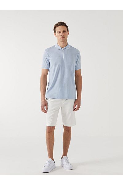 LC Waikiki Tricou pentru bărbați din bumbac pieptănat cu mânecă scurtă cu gât polo