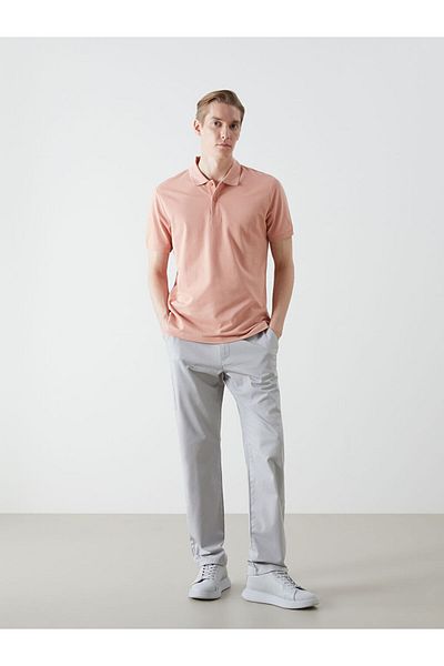 LC Waikiki Matte Salmon Polo Neck Short Sleeve Pique Men's T-Shirt
