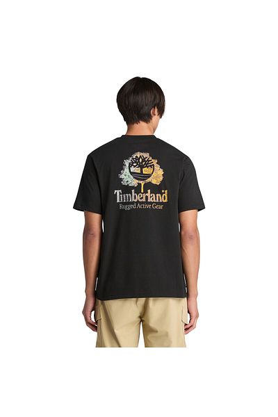 Timberland Ανδρικό μαύρο γραφικό μπλουζάκι με ανθεκτικό ενεργό γρανάζι - Tb0a6dma0011