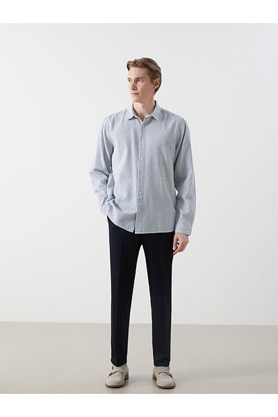 LC Waikiki Ανδρικό μακρυμάνικο ριγέ πουκάμισο LCW Vision Regular Fit