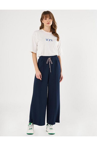 KYR Grass Stitched Knitted Trousers Dark Navy