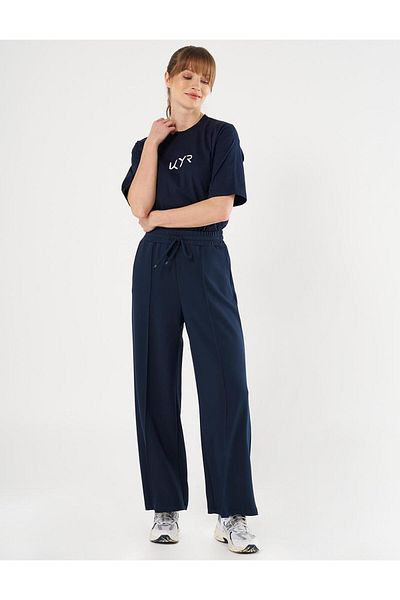 Kayra Navy Blue Scuba Pants - Stitched