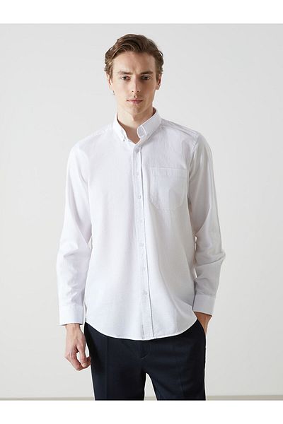 LC Waikiki Cămașă Oxford pentru bărbați cu mânecă lungă, cu formă regulată, sezon nou - S50854Z8