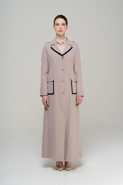 Olcay Pánská taška s límcem Pocket Epaulet a Garni Detailed Lined Top Coat STONE 6577
