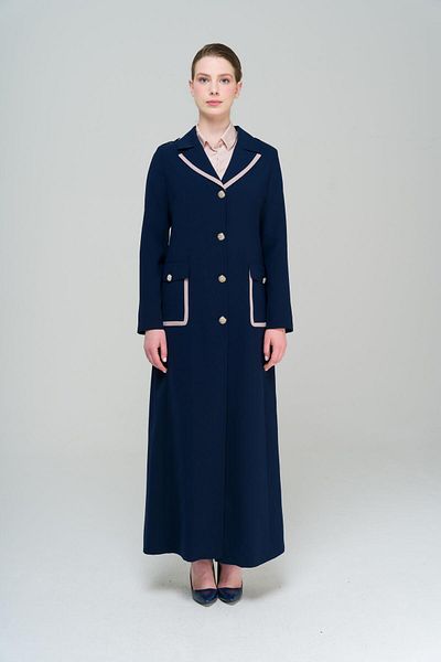 Olcay Pánská taška s límcem, kapsová nárameníka a vrchní kabát Garni s detailní podšívkou NAVY BLUE 6577