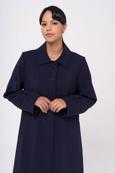 Olcay Košilový límec s výšivkou Detailně podšitý vrchní kabát NAVY BLUE 6553