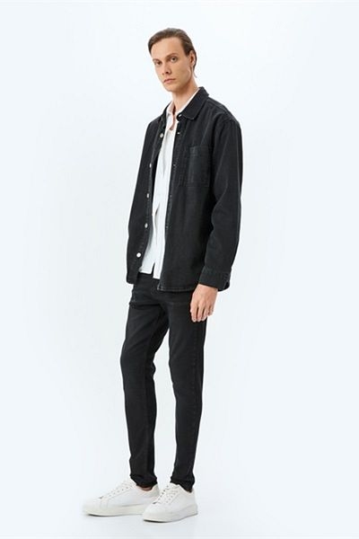 Koton Ανδρικό τζιν παντελόνι Michael Skinny Black 5sam40043ıd