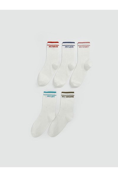 LC Waikiki Lcw Dream Ecru Printed Women's Socks 5-Pack