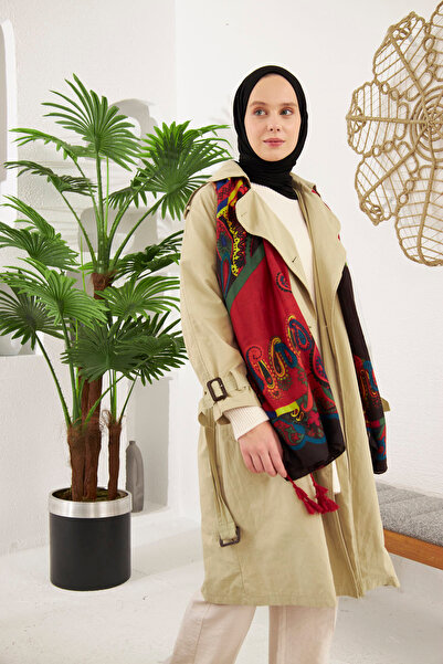 Şalland Authentic Pattern Shawl Scarf [red]